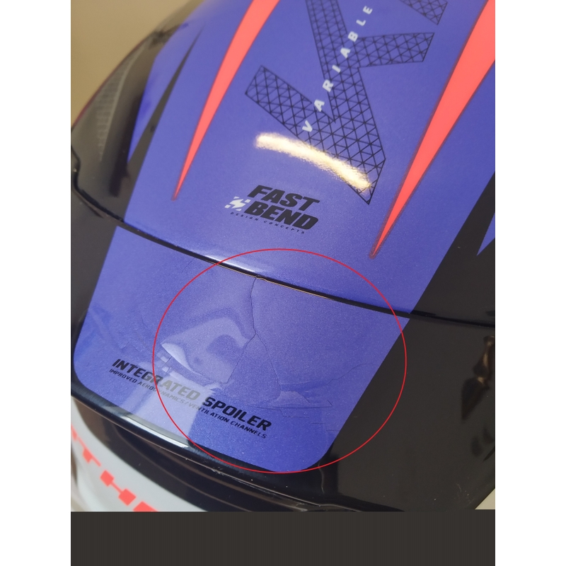 Integrální přilba na motorku MT Kre Lookout modro-černo-fluo červená - II. jakost