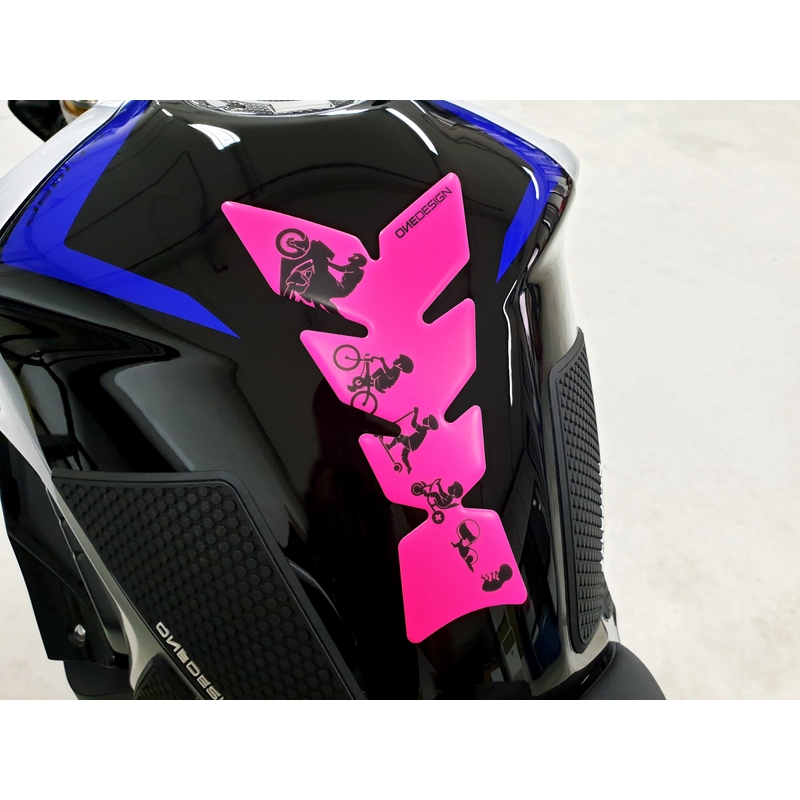 Polttoainesäiliö tarra Print - Moon fluo vaaleanpunainen