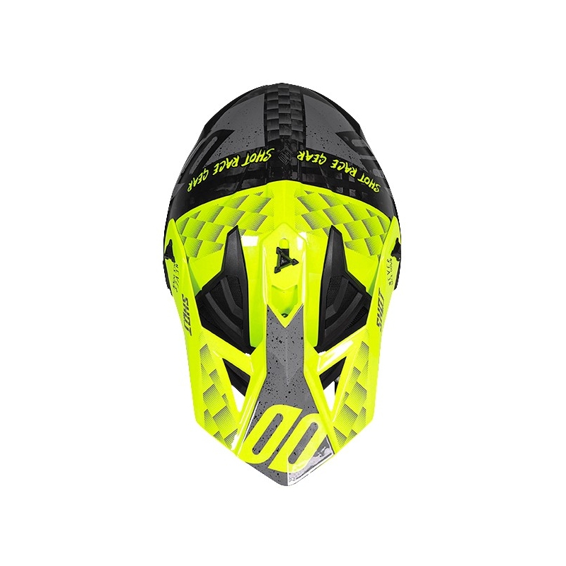 Motokrosová přilba Shot Lite Rush Carbon černo-šedo-fluo žlutá