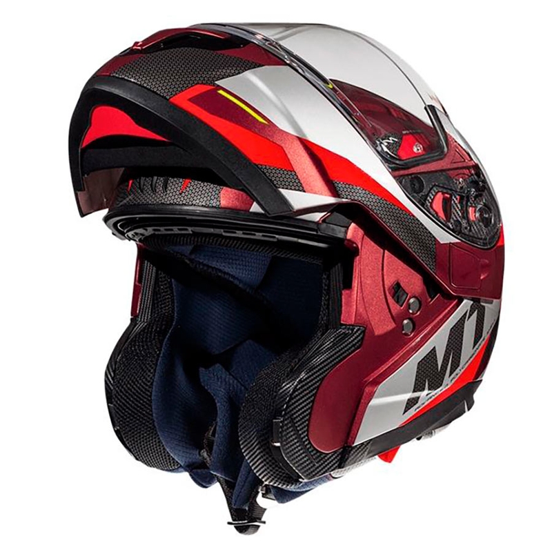Vyklápěcí přilba na motorku MT Atom SV TRANSCEND F5 červená