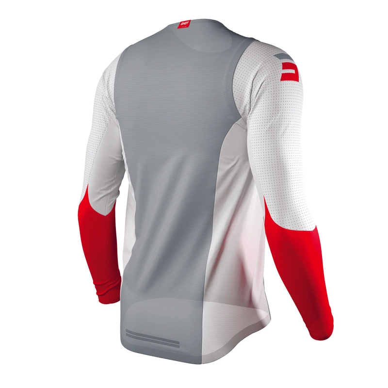 Motocross Jersey Shot Aerolite Airflow harmaa-valkoinen-punainen alennusmyynti