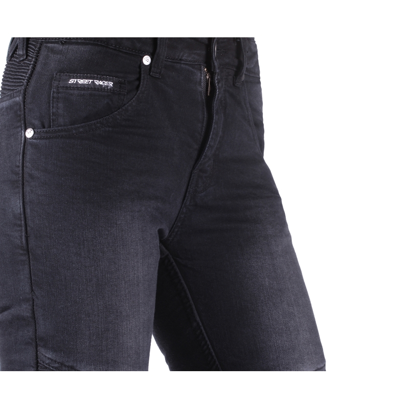 Naisten Street Racer Spike II Slim fit CE farkut musta
