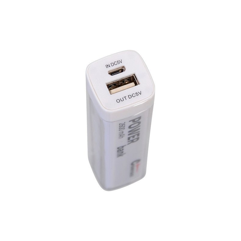 POWER BANK 2600mA bílý + 30cm kabel