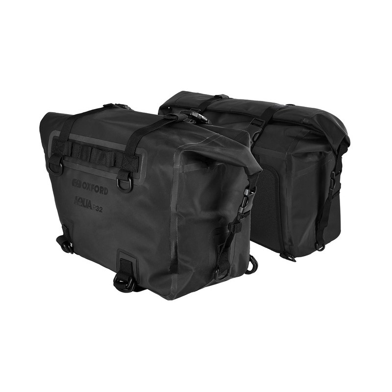 Oxford AQUA P32 musta 16 l moottoripyörän sivupussit