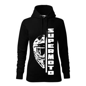 Naisten collegepaita SUPERMOTO musta alennusmyynti