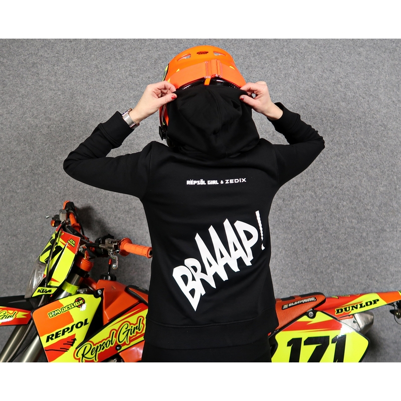 Naisten collegepaita SUPERMOTO musta alennusmyynti