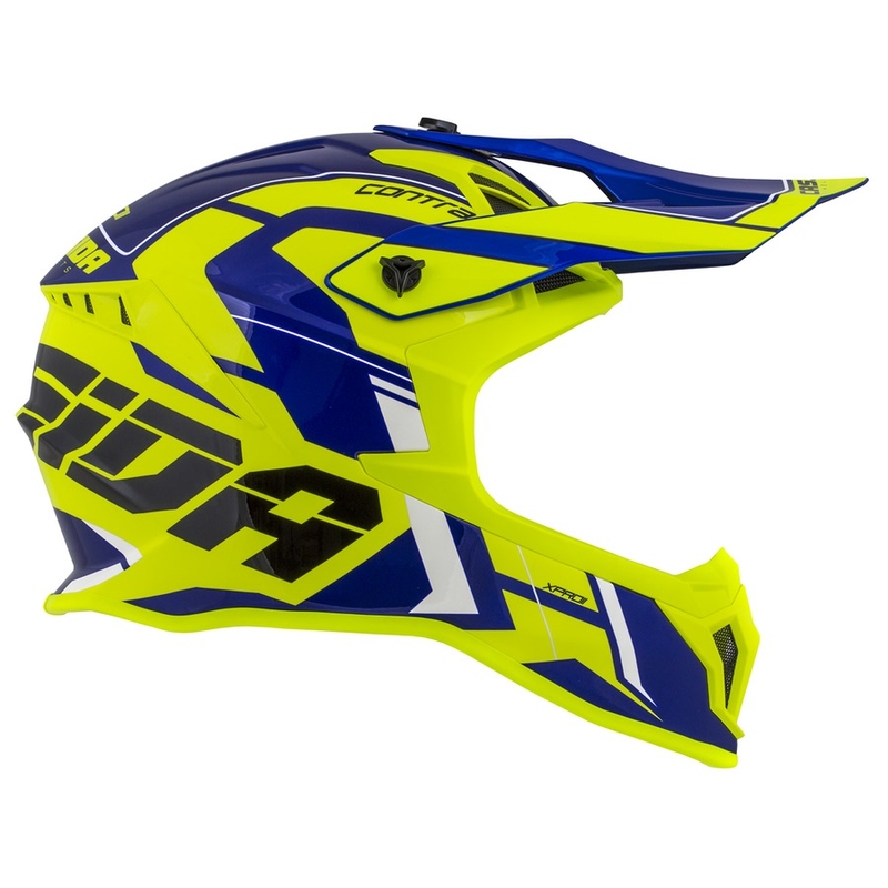 Motokrosová přilba Cassida Cross Pro II Contra fluo žluto-modro-bílá