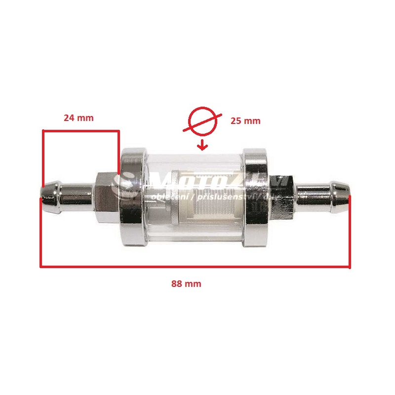 Polttoainesuodattimen kromi 8 mm