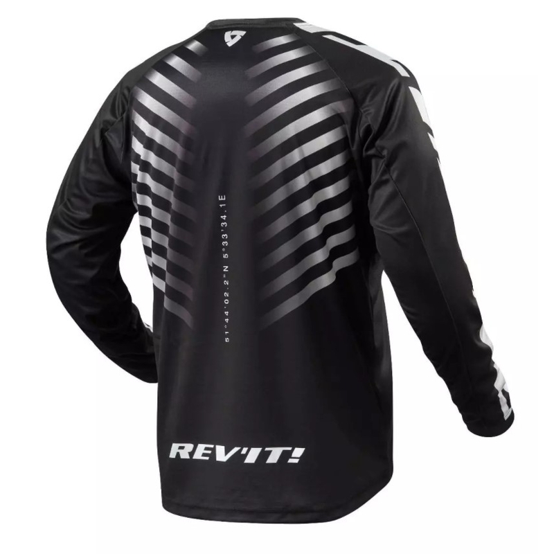 Motocross pelipaita Revit Rough musta ja valkoinen