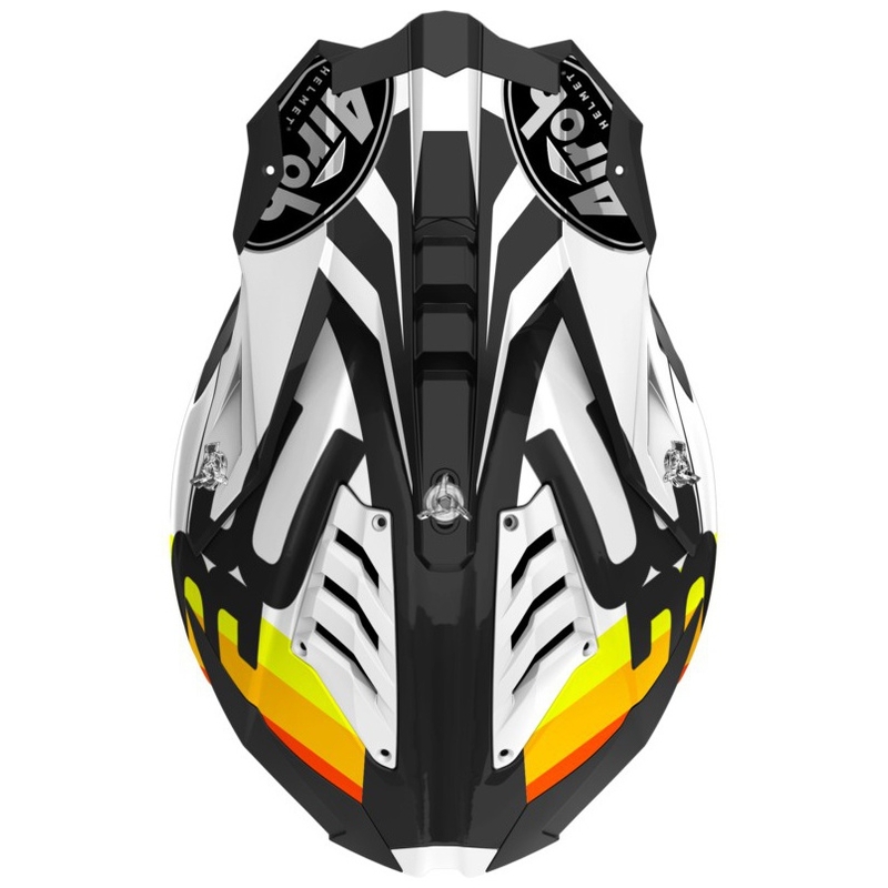 Motokrosová přilba Airoh Aviator 3.0 Rainbow 2021 bílo-žluto-oranžovo-červená výprodej
