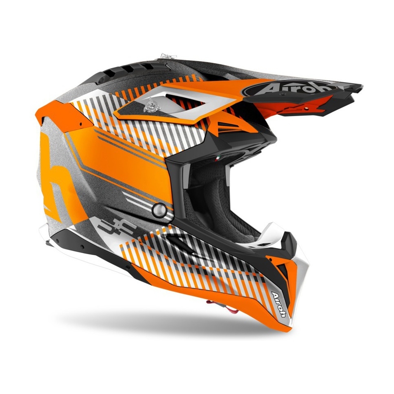 Motokrosová přilba Airoh Aviator 3.0 Wave 2022 oranžovo-šedo-bílá výprodej