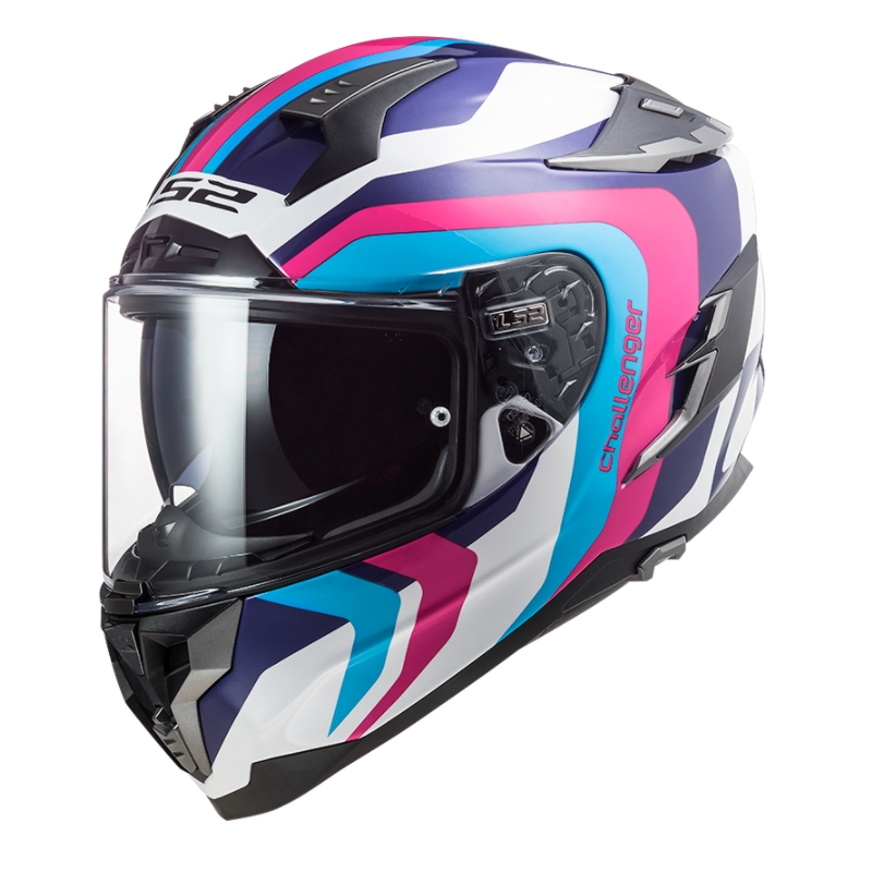 Integrální přilba na motorku LS2 FF327 Challenger Galactic bílo-modro-růžová výprodej