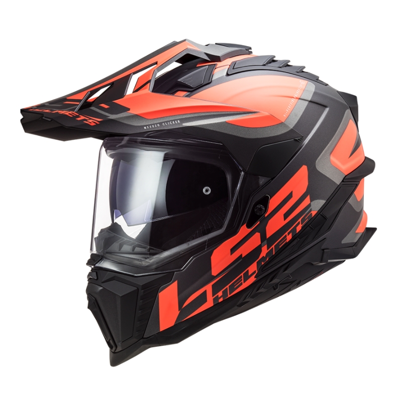 Enduro kypärä LS2 MX701 Explorer Alter musta-oranssi-harmaa