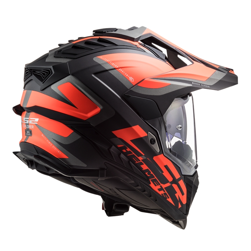 Enduro kypärä LS2 MX701 Explorer Alter musta-oranssi-harmaa