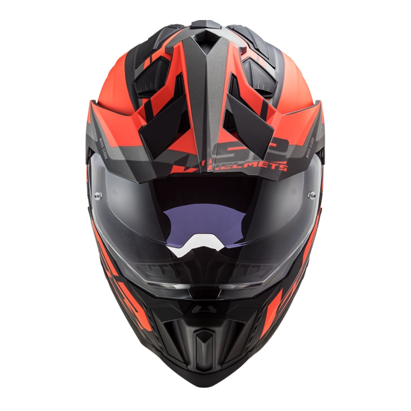 Enduro kypärä LS2 MX701 Explorer Alter musta-oranssi-harmaa