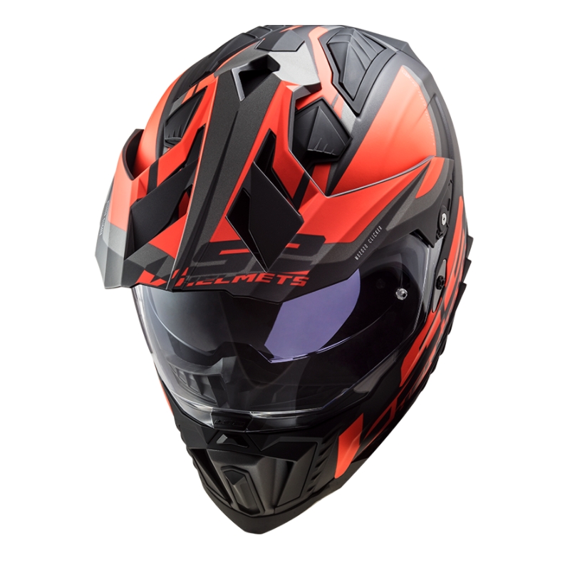 Enduro kypärä LS2 MX701 Explorer Alter musta-oranssi-harmaa