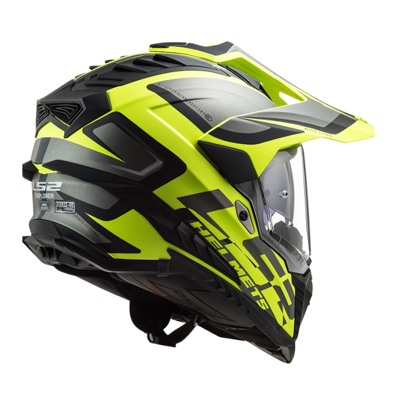 Enduro kypärä LS2 MX701 Explorer Alter musta-harmaa-fluo keltainen