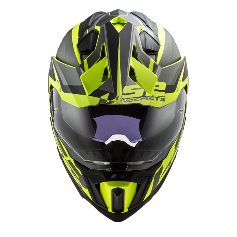 Enduro kypärä LS2 MX701 Explorer Alter musta-harmaa-fluo keltainen