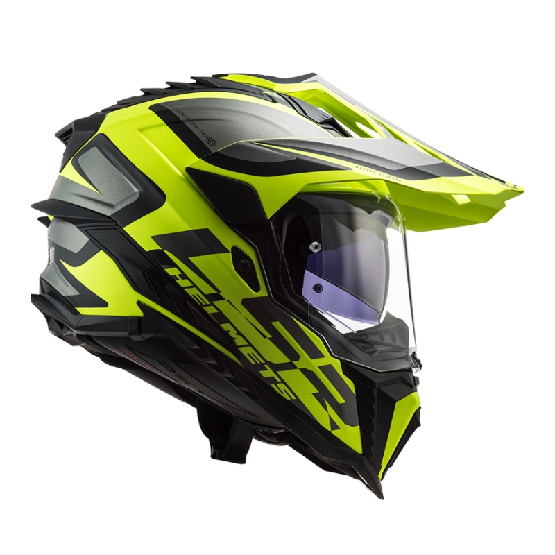 Enduro kypärä LS2 MX701 Explorer Alter musta-harmaa-fluo keltainen