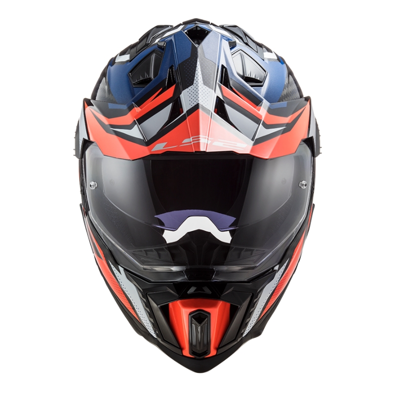 Enduro přilba LS2 MX701 Explorer C Focus bílo-modro-červená