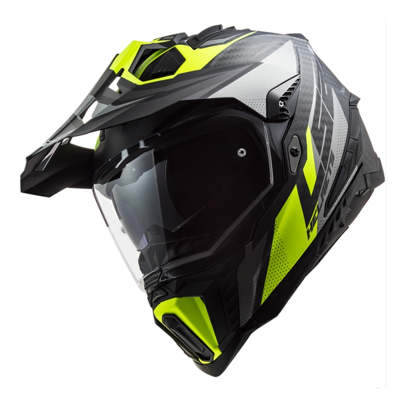 Enduro kypärä LS2 MX701 Explorer C Focus musta-harmaa-fluokokeltainen