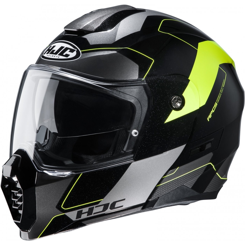 Vyklápěcí přilba na motorku HJC C80 Rox MC4H černo-šedo-fluo žlutá