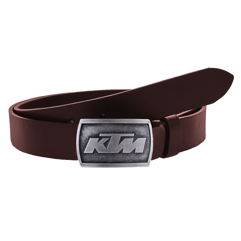 Nahka moto vyö soljella KTM ruskea