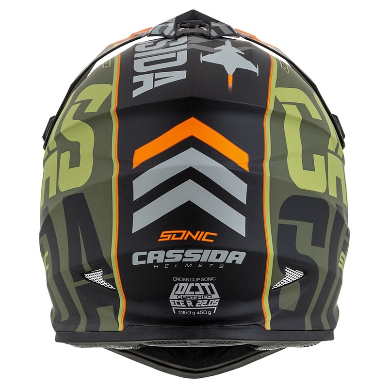 Motokrosová přilba Cassida Cross Cup Sonic oranžovo-zelená matná