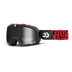 Lasit 100% BARSTOW House Ind. musta-punainen (peilattu hopea plexi)