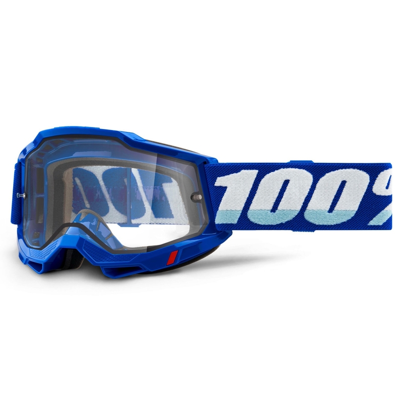 Motocross lasit 100% ACCURI 2 sininen (kaksinkertainen kirkas pleksi)