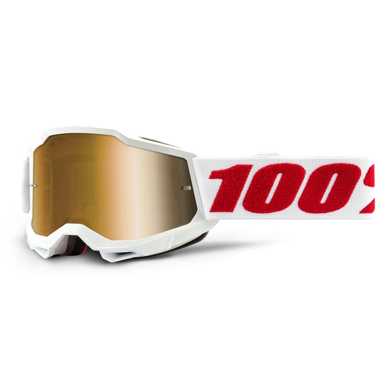 Lasten motocrosslasit 100% ACCURI 2 valkoinen (kultainen pleksi)