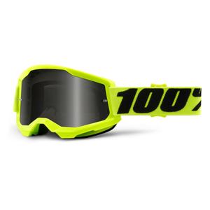 Motokrosové brýle 100% STRATA 2 fluo žluté (kouřové plexi) výprodej