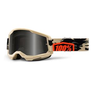 Motocross lasit 100% STRATA 2 Sand Kombat beige (savustettu pleksi)