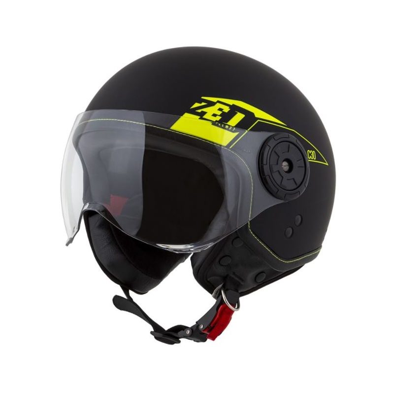 Otevřená přilba na motorku ZED C30 černo-fluo žlutá matná