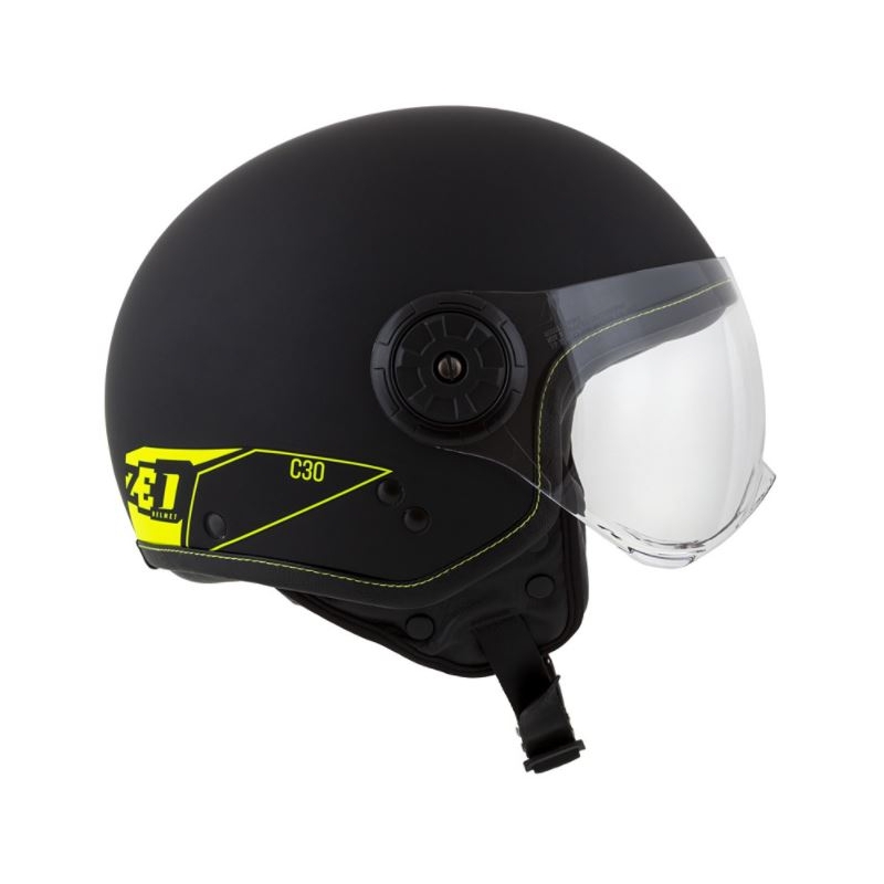 Otevřená přilba na motorku ZED C30 černo-fluo žlutá matná