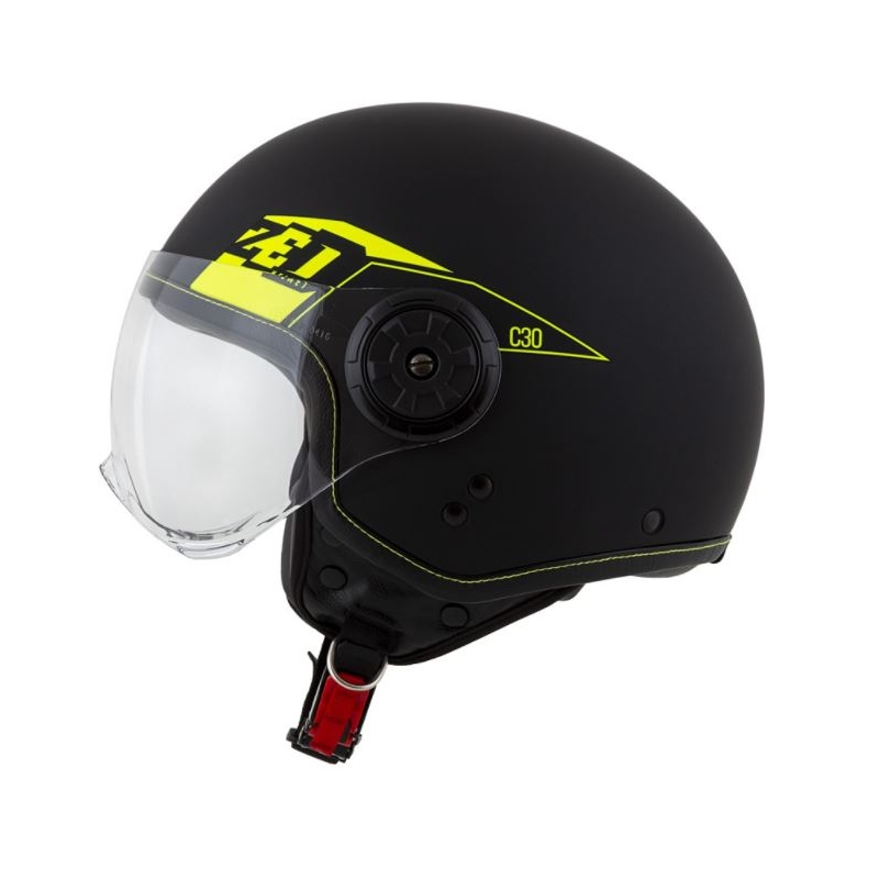 Otevřená přilba na motorku ZED C30 černo-fluo žlutá matná