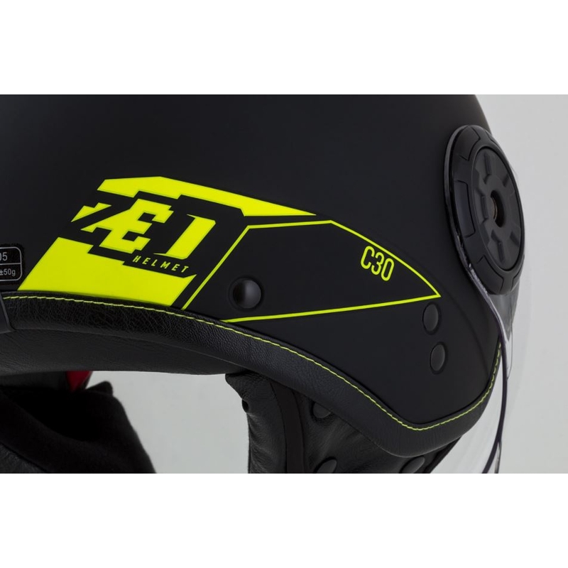 Otevřená přilba na motorku ZED C30 černo-fluo žlutá matná