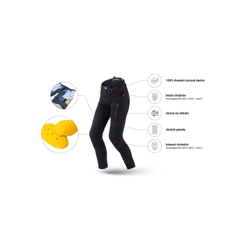 Naisten farkut Street Racer Stretch II Slim fit CE musta