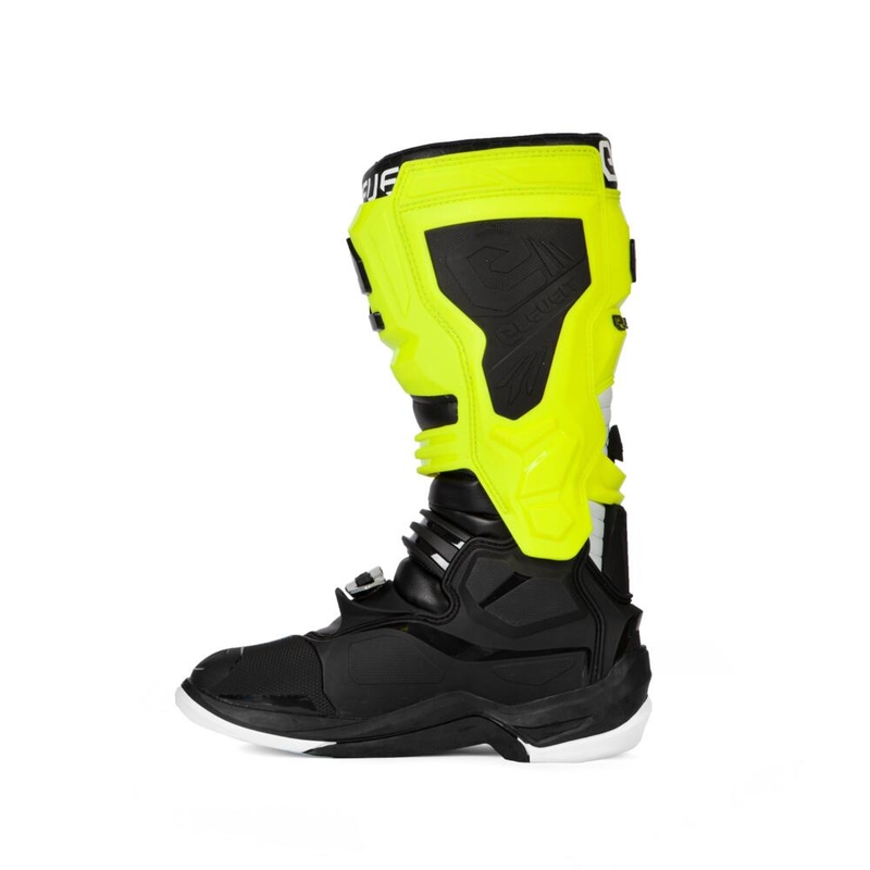 Eleveit X-Legend musta-fluo-kelta-valkoiset moottoripyöräsaappaat alennusmyynti