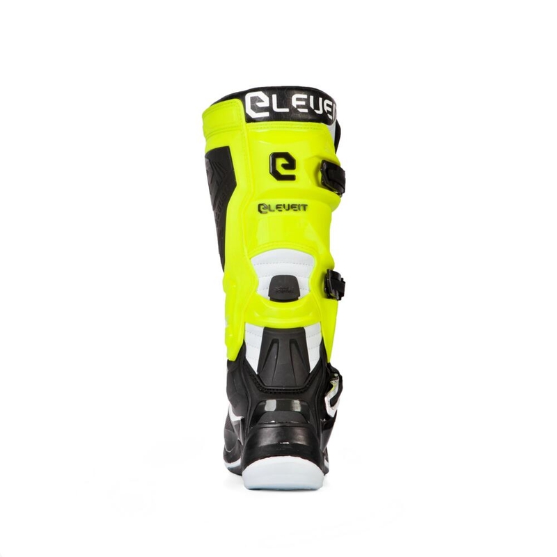 Eleveit X-Legend musta-fluo-kelta-valkoiset moottoripyöräsaappaat alennusmyynti