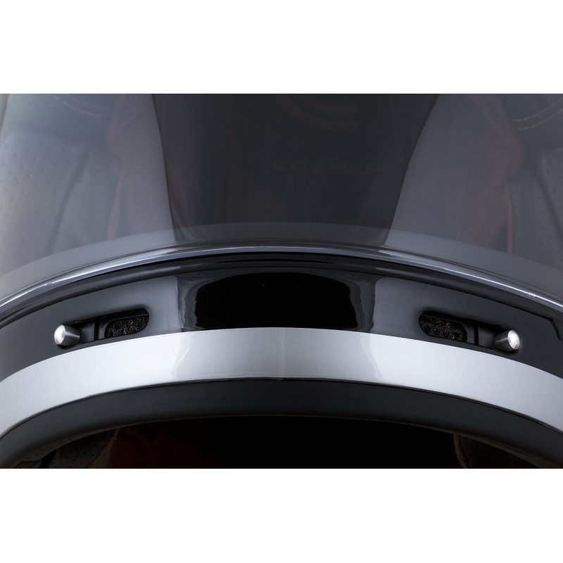 Integroitu moottoripyöräilykypärä Cassida Fibre Jawa Sport musta-hopea-punainen