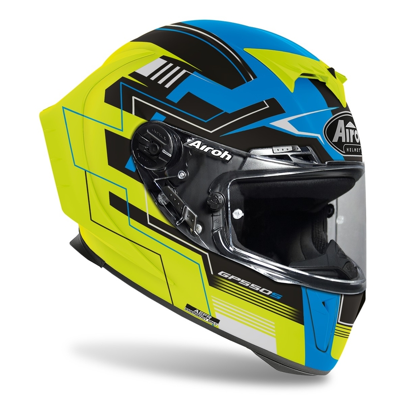 Integrální přilba na motorku Airoh GP550 S Challenge 2022 žluto-modrá matná