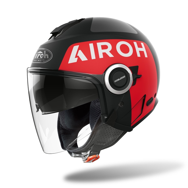 Otevřená přilba na motorku Airoh Helios Up 2022 červeno-černá