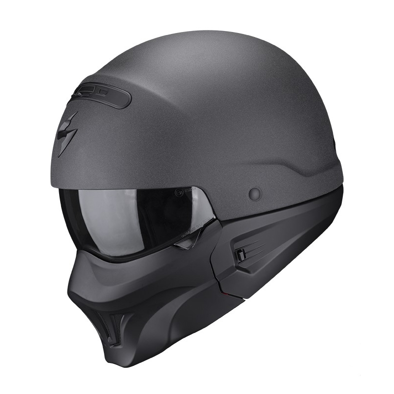 Otevřená přilba s maskou Scorpion Exo-Combat Evo Graphite tmavě šedá