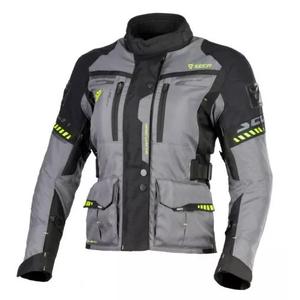 Naisten moottoripyörätakki SECA Arrakis II harmaa-musta alennusmyynti