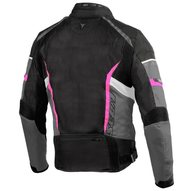 Dámská bunda na motorku SECA Airflow II černo-růžová výprodej