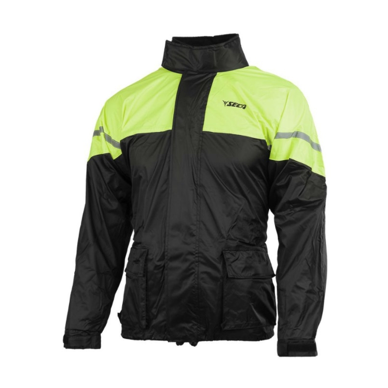 Moto bunda do deště SECA Rain černo-fluo žlutá výprodej