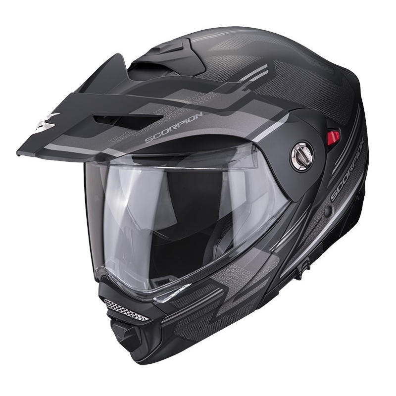 Přilba na motorku  SCORPION ADX-2 CARRERA matná černo-stříbrná