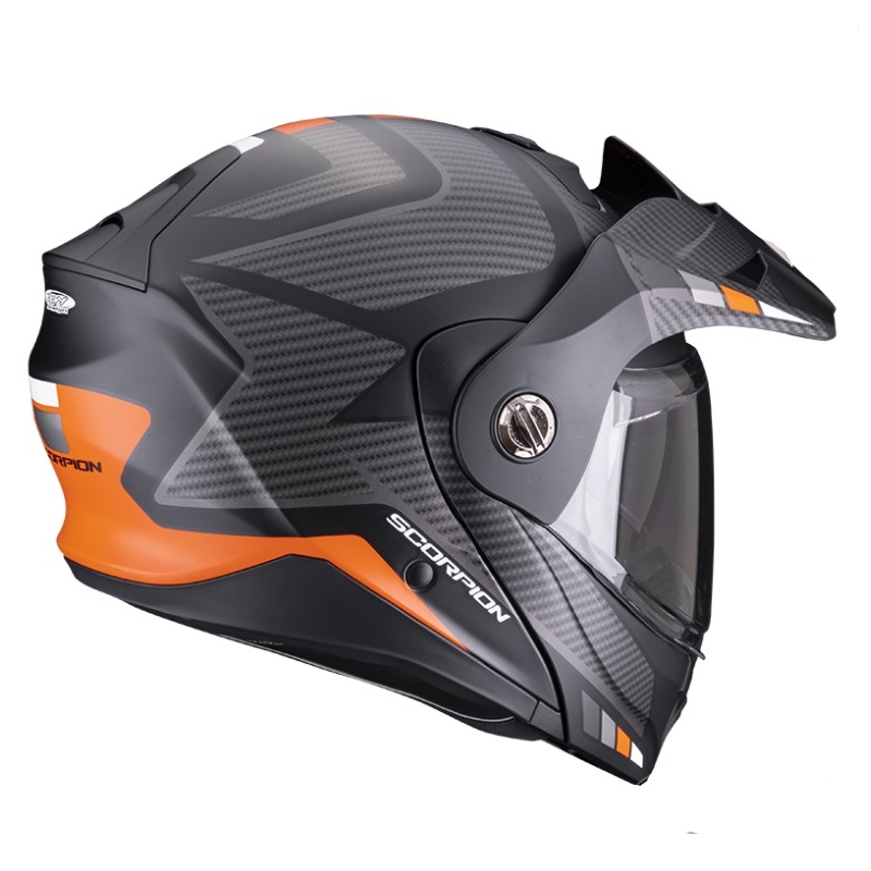Přilba na motorku SCORPION ADX-2 CAMINO černo-stříbrno-oranžová výprodej