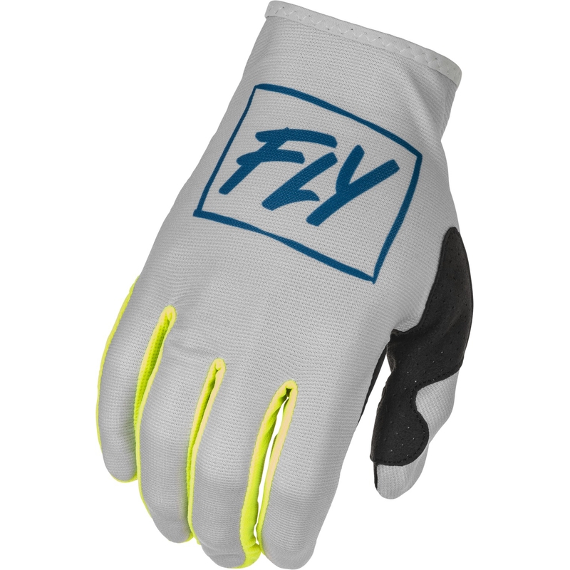Motokrosové rukavice FLY Racing Lite 2022 šedo-modro-fluo žluté